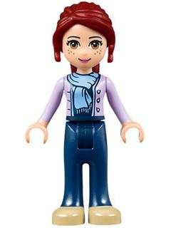 LEGO Minifigure-Mia, Dark Blue Trousers, Medium Lavender Jacket with Scarf (41040)-Friends-FRND088-Creative Brick Builders